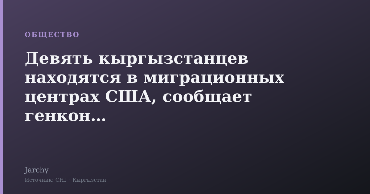 Девять кыргызстанцев находятся в миграционных центрах США, сообщает генконсул