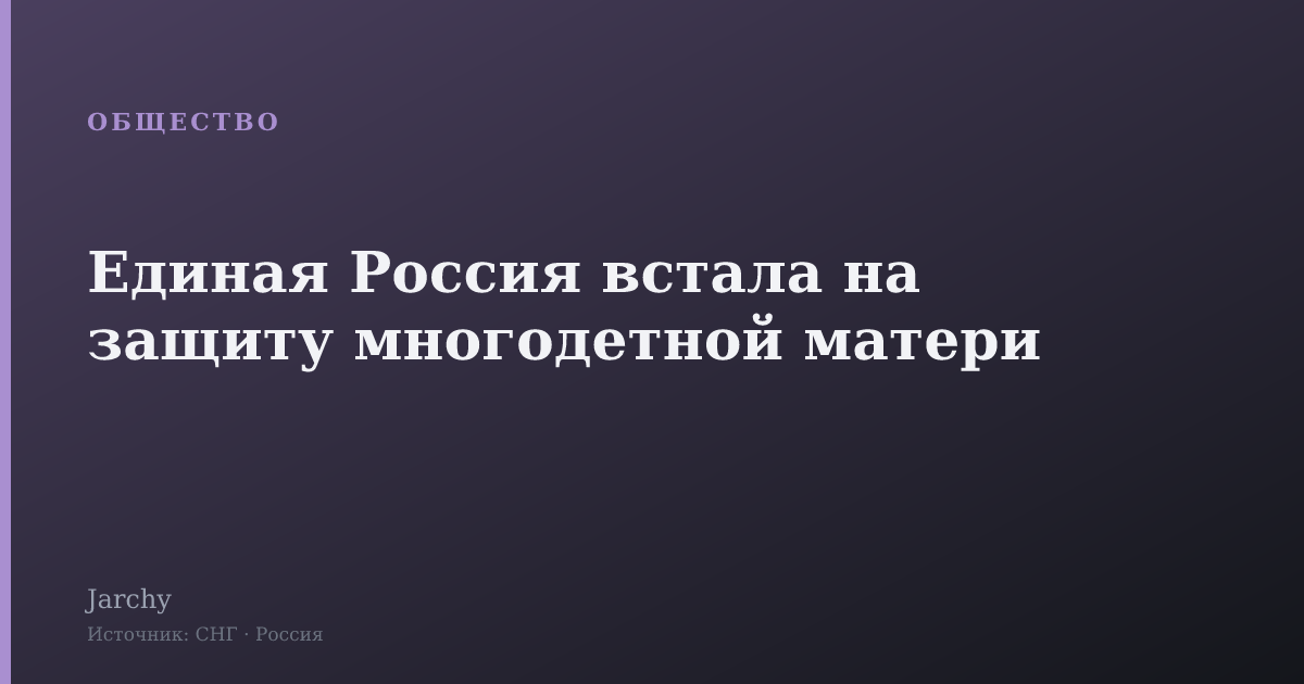 Единая Россия встала на защиту многодетной матери