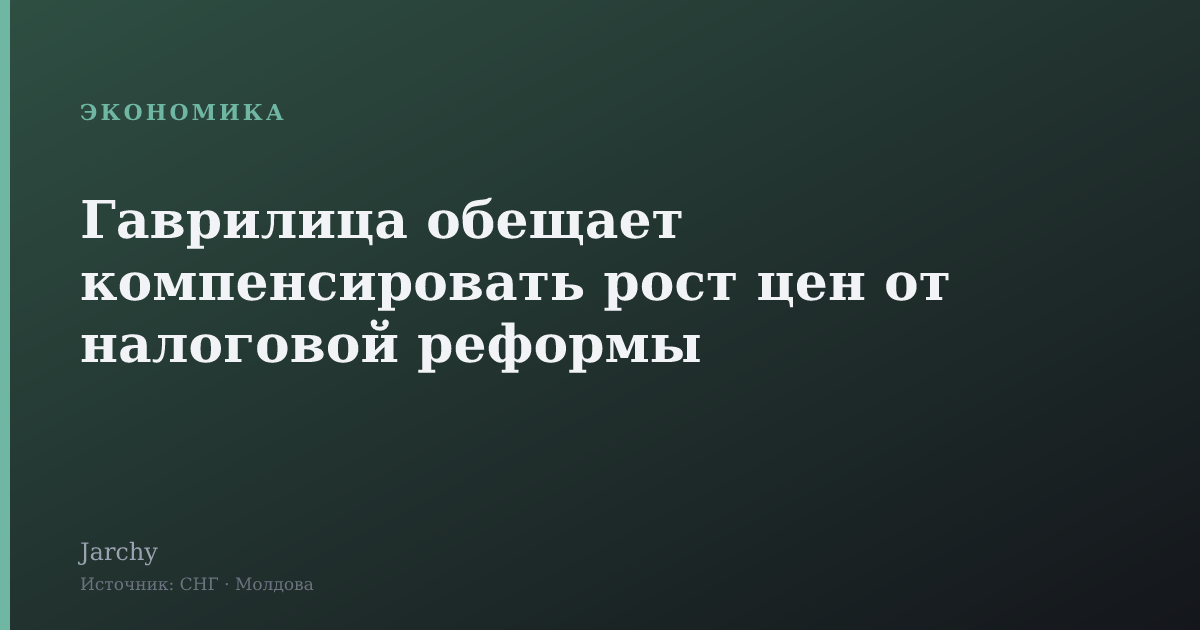 Гаврилица обещает компенсировать рост цен от налоговой реформы