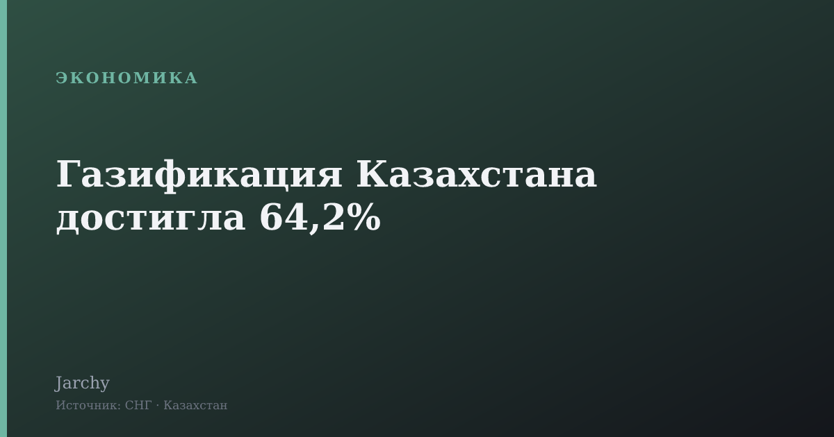 Газификация Казахстана достигла 64,2%