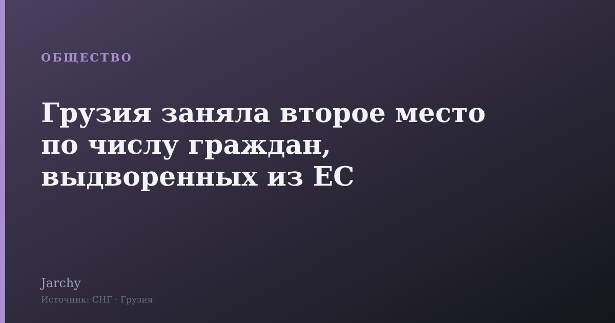 Грузия заняла второе место по числу граждан, выдворенных из ЕС