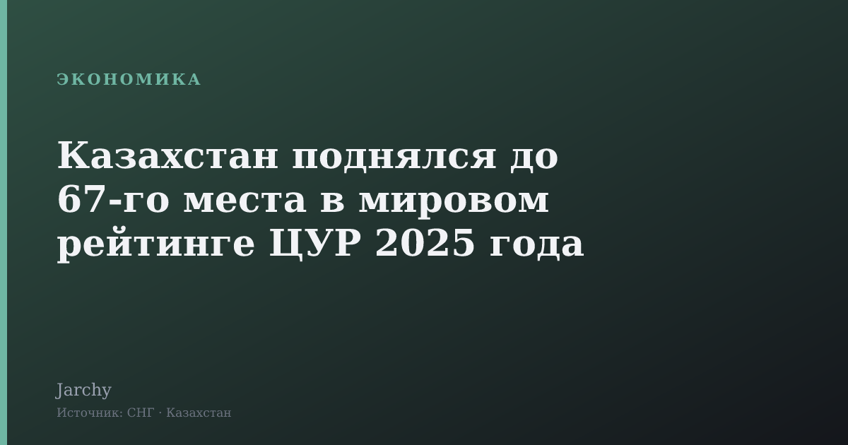 Казахстан поднялся до 67‑го места в мировом рейтинге ЦУР 2025 года