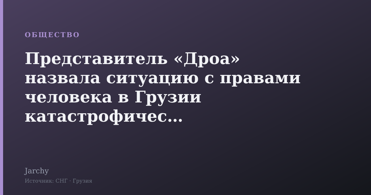 Представитель «Дроа» назвала ситуацию с правами человека в Грузии катастрофической