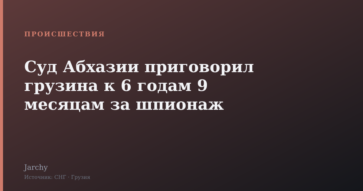 Суд Абхазии приговорил грузина к 6 годам 9 месяцам за шпионаж