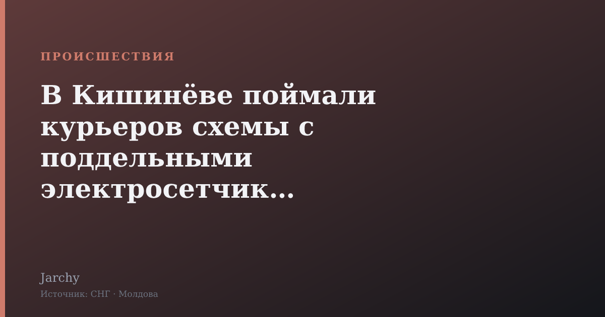 В Кишинёве поймали курьеров схемы с поддельными электросетчиками