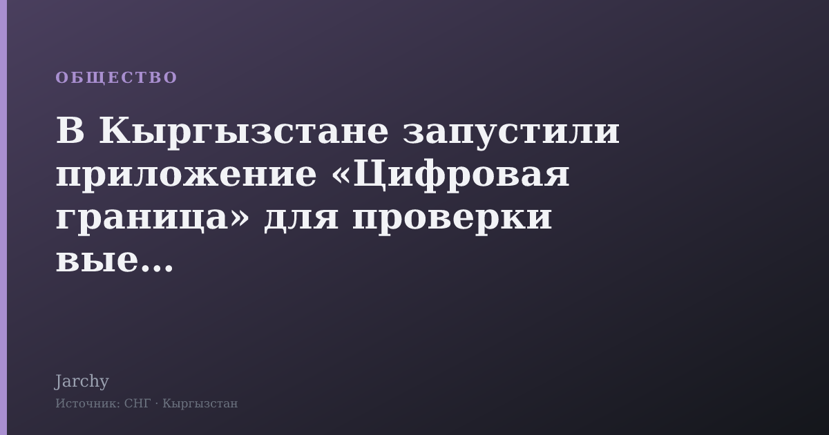 В Кыргызстане запустили приложение «Цифровая граница» для проверки выезда