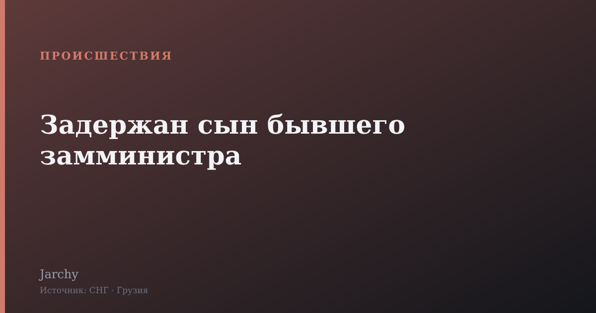 Задержан сын бывшего замминистра